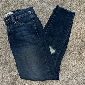 PAIGE Blue Cropped Ankle Jeans Size 25